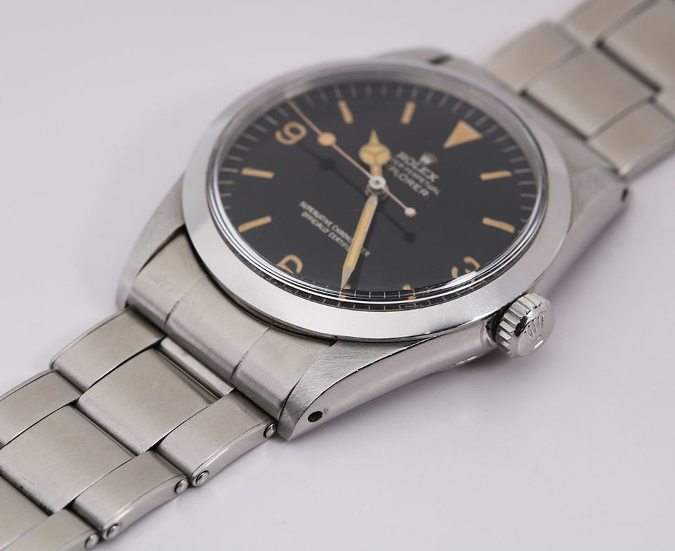 1965 Early Gilt Dial Rolex Explorer I Wrist Watch Ref. 1016
