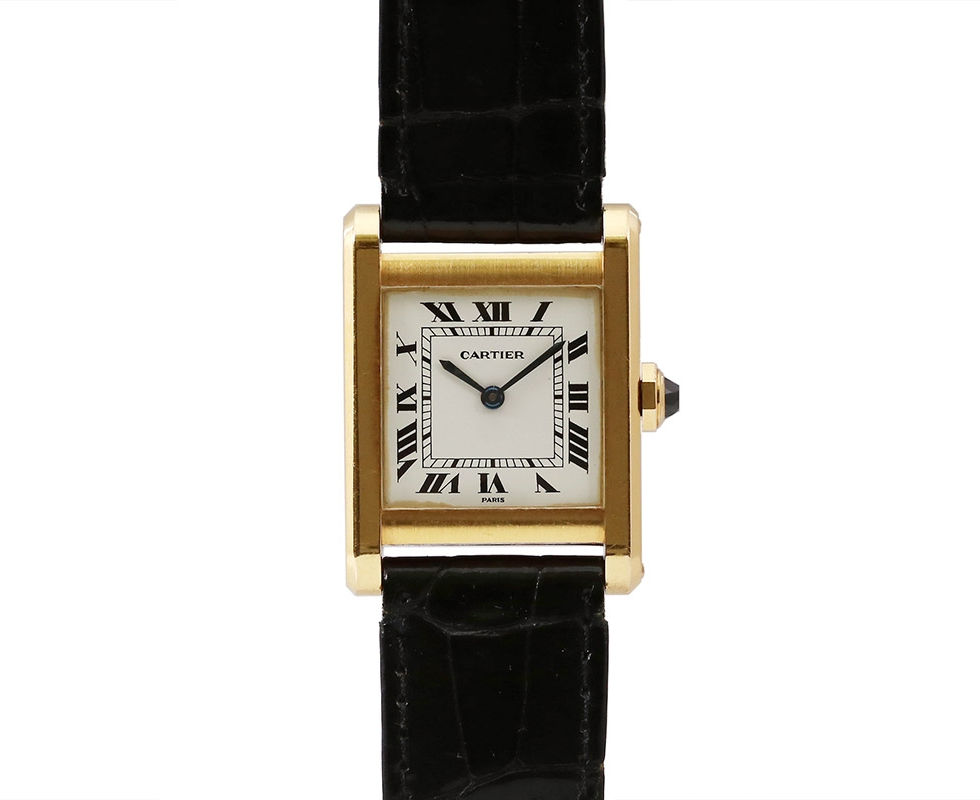 1978 Cartier Paris Tank Normale Rectangular Gold Wrist Watch