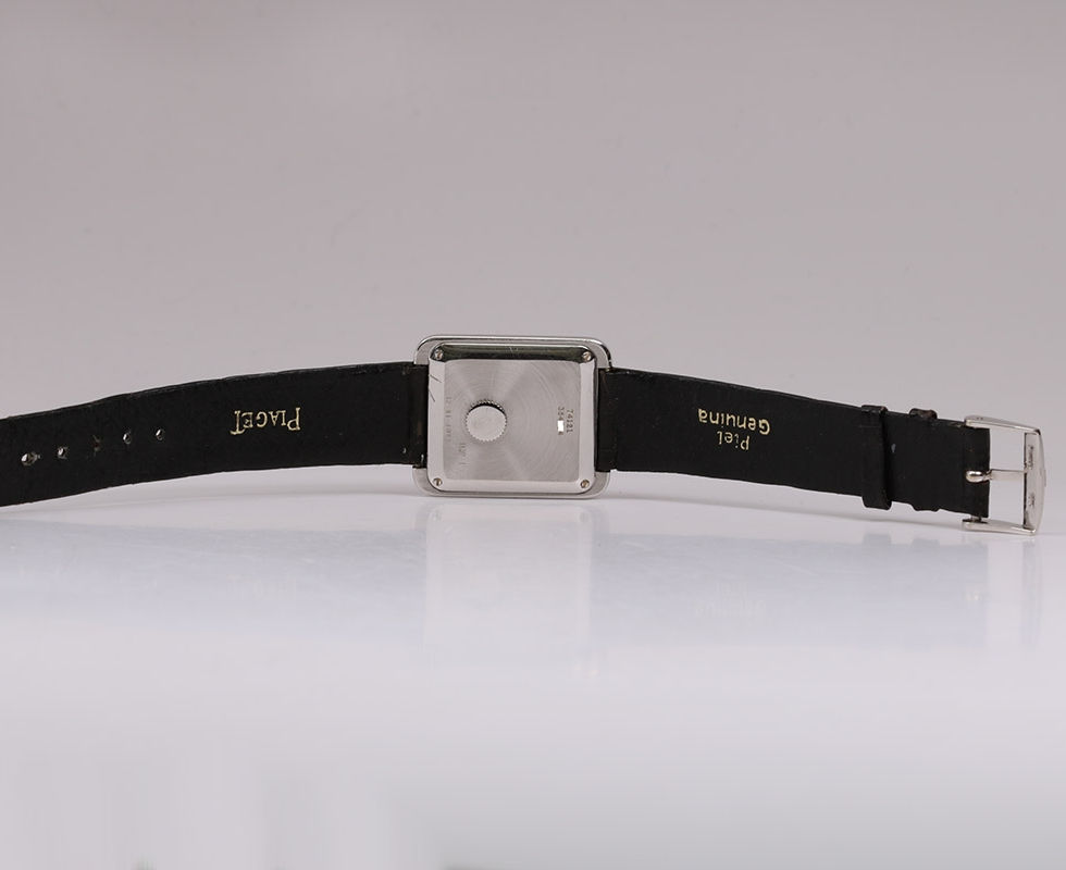 Case Back Of 1980's Piaget White Gold Lapis Lazuli Dial Rectangle A L Ancienne Ref. 74121