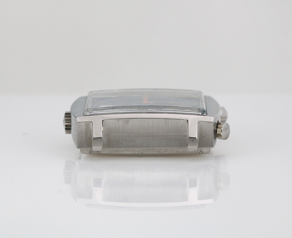 Between Lugs Of 1974 Vintage Heuer Monaco Stainless Steel Chronograph Wrist Watch Ref. 1133