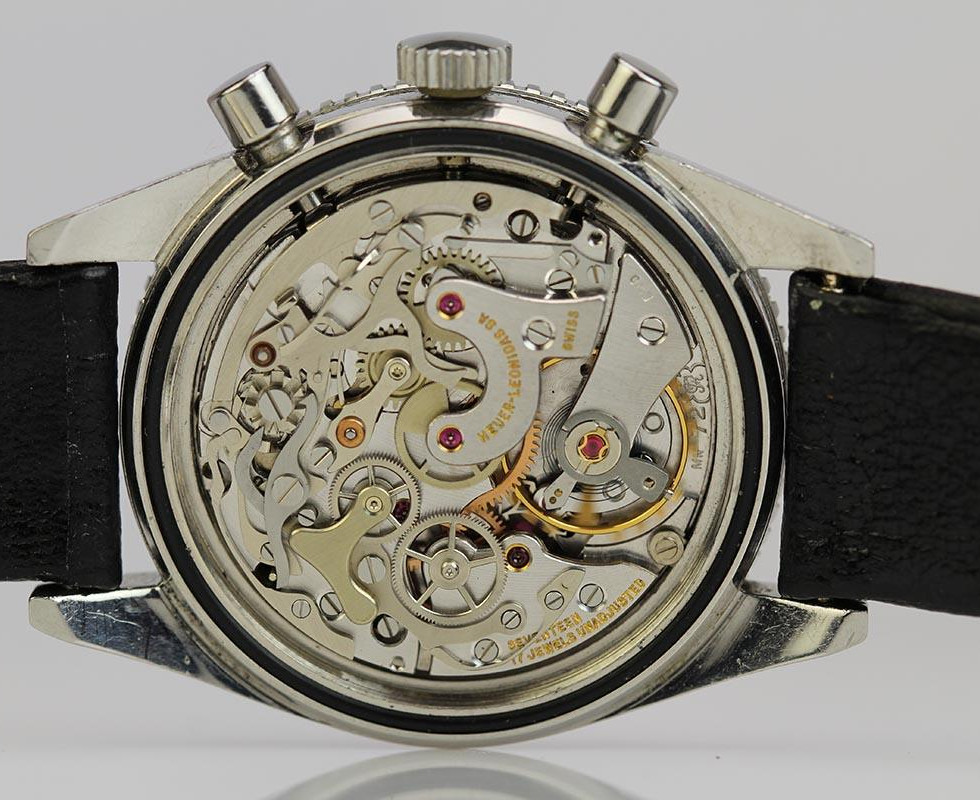 Valjoux 72 Movement in "Transitional" Heuer Autavia Screw Back Case Chronograph Wrist Watch Ref. 2446