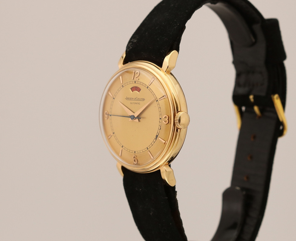1950's Jaeger LeCoultre 18K Pink Gold Automatic Power Reserve Vintage Wrist Watch