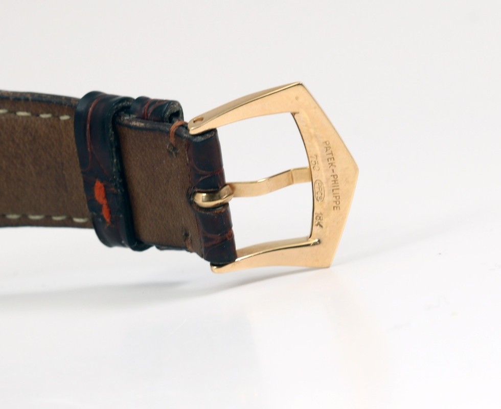 Buckle On 1997 Patek Philippe Pink Gold Pagoda Ref. 5500 Limited Edition Wrist Watch