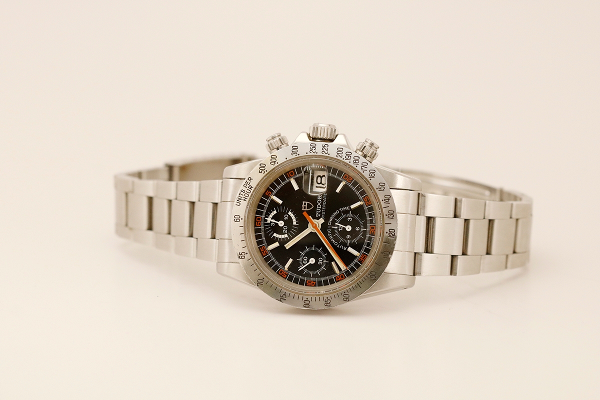 Tudor 94300, Black Exotic Dial. Photo: Matthew Bain. · Photo: Matthew Bain · © Matthew Bain · Source: https://www.matthewbaininc.com/product-page/tudor-big-block-exotic-black-monte-carlo-dial