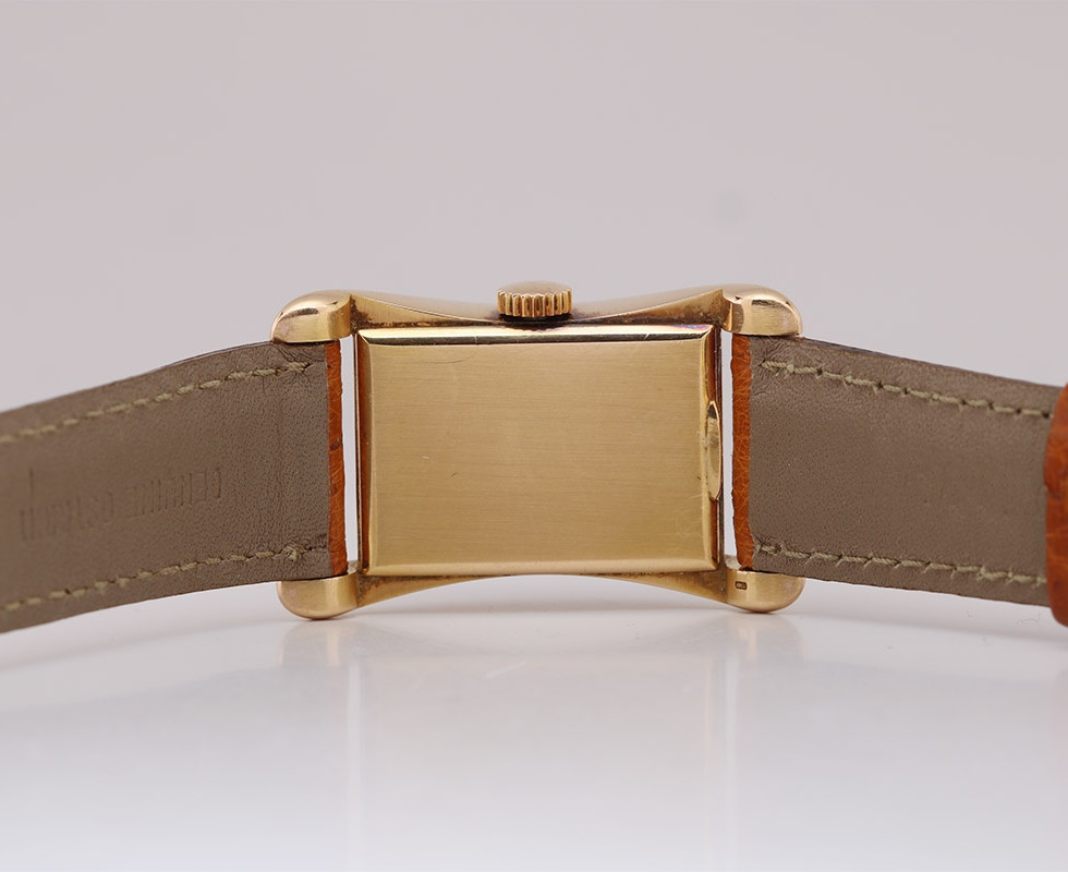 Case Back Of 1952 Patek Philippe 18K Rose Gold 'Golden Banana' Vintage Wrist Watch Ref. 2442