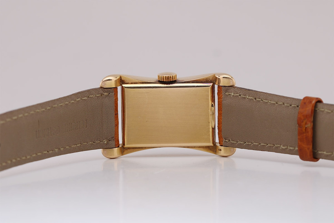 Case Back Of 1952 Patek Philippe 18K Rose Gold 'Golden Banana' Vintage Wrist Watch Ref. 2442