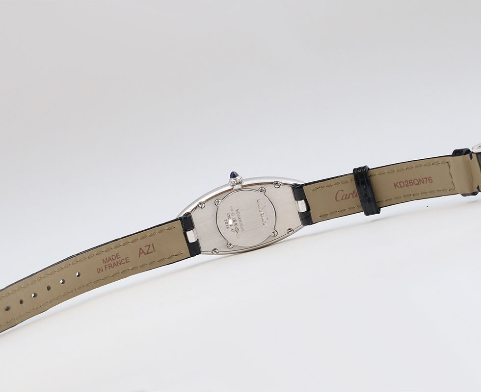 Back Of 2000's Cartier 18K White Gold Baignoire Allongeé Ref. 2514
