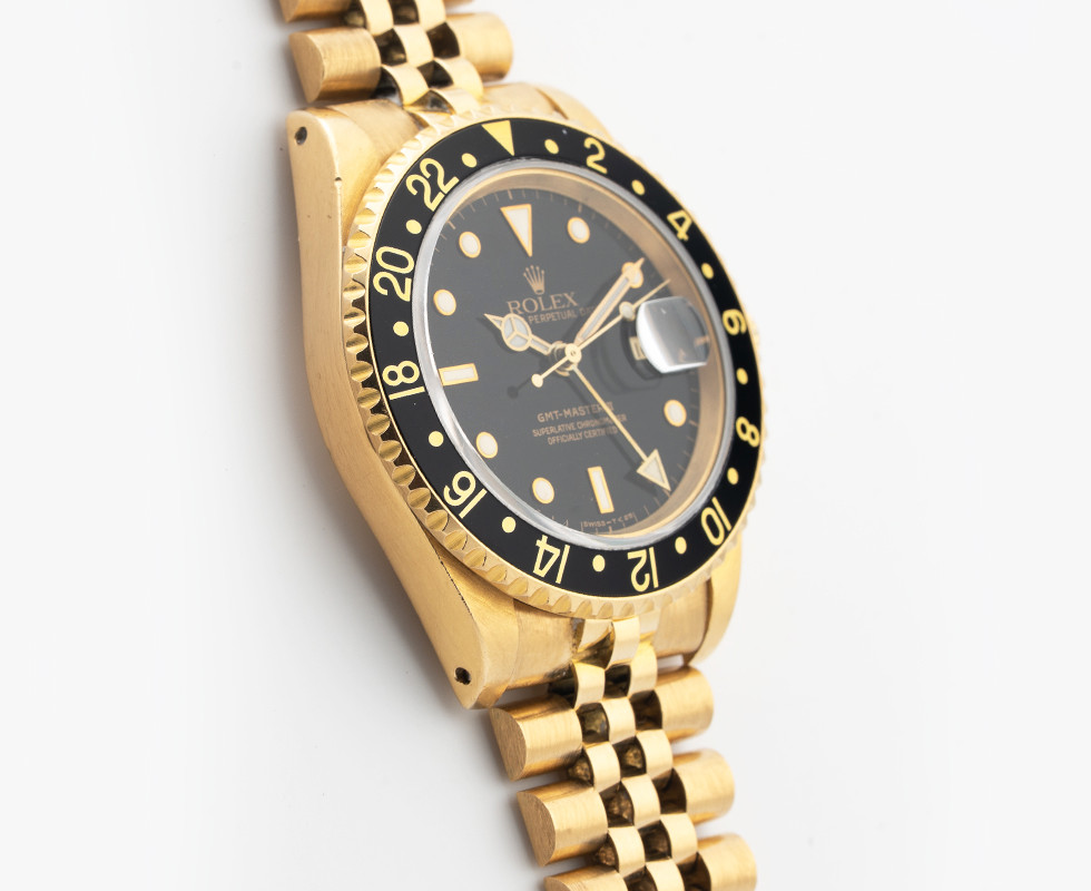 1991 Rolex 18K Yellow Gold GMT Master II Wristwatch Ref. 16718