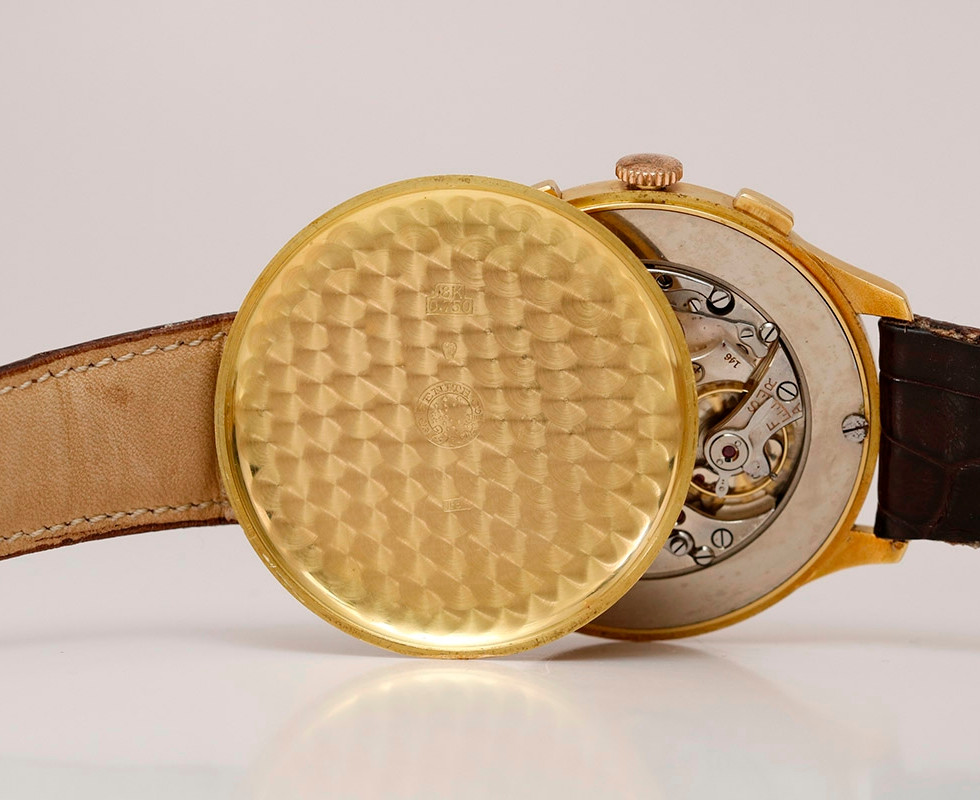 Inner Case Back Of 1950's ZENITH COMPUR 18K GOLD OVERSIZED VINTAGE CHRONOGRAPH REF. 7119