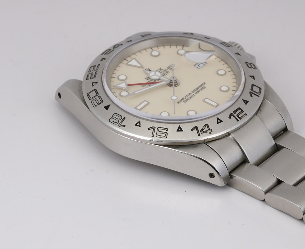 1987 Rolex Explorer II 'Cream Dial' Stainless Steel Wrist Watch Ref. 16550