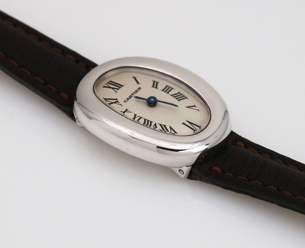 1990's Cartier 18K White Gold Mini Baignoire Wrist Watch