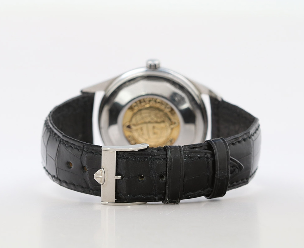 Back Of 1960's Stainless Steel Jaeger LeCoultre Chronomètre Geomatic Wrist Watch Ref. E399