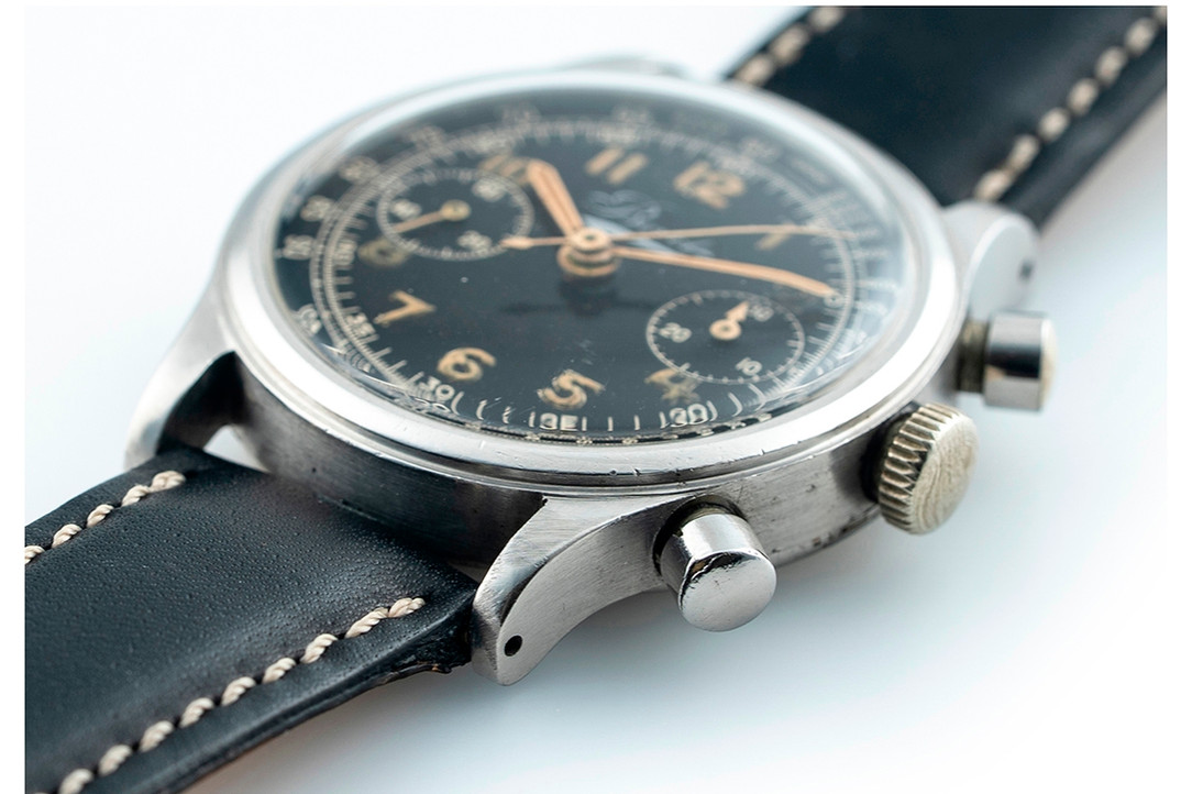 1940's Bovet Mono-Rattrapante Chronograph Stainless Steel Wrist Watch