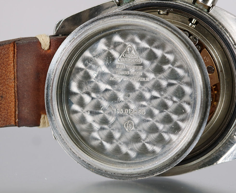 Inner Case Back Of 1965 Omega 'Tropical' Speedmaster Ref. 105.012