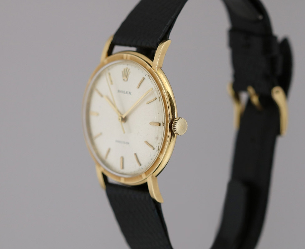 1950's Rolex Precision Metropolitan Gold Dress Watch Ref. 8952
