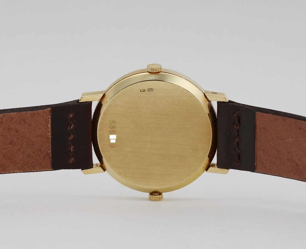Back Of 1990's Yellow Gold Vacheron Constantin Patrimony Dual-Time Wrist Watch