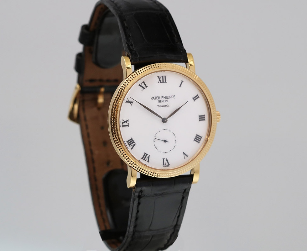2002 Patek Philippe Calatrava 18K Yellow Gold Ref. 3919J With Double Signed Tiffany & Co. Dial
