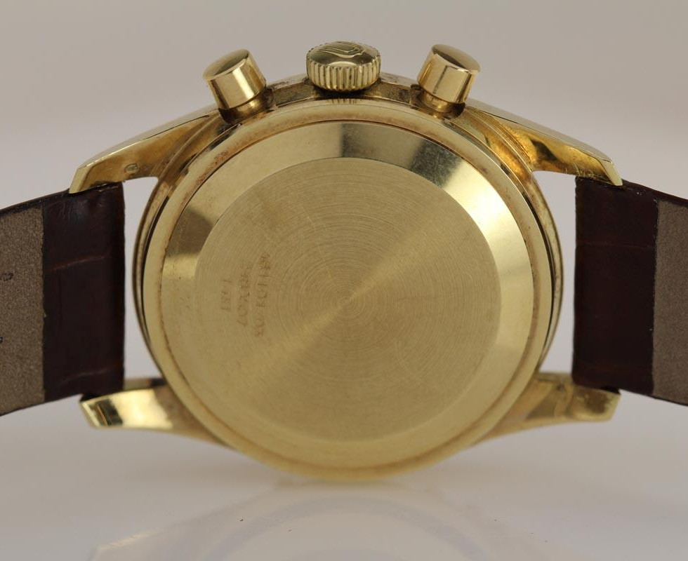 Case Back Of 1966 Gold Universal Geneve Tri-Compax Vintage Wrist Watch