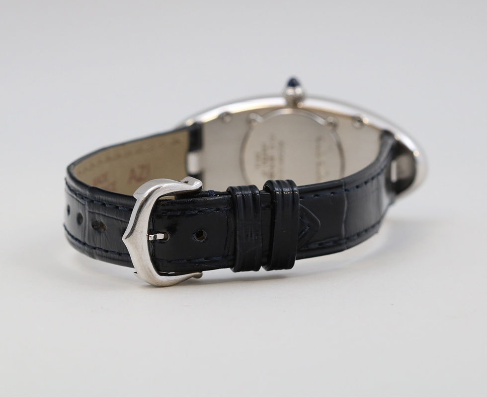Back Of 2000's Cartier 18K White Gold Baignoire Allongeé Ref. 2514