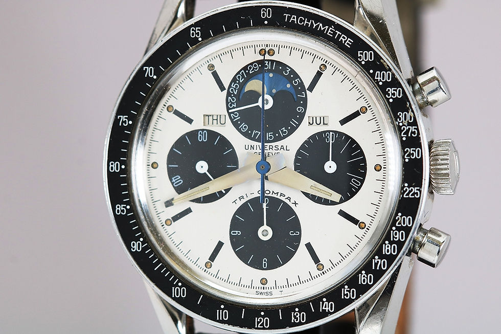 Dial Of 1960's Universal Genève Panda Tri-Compax "Eric Clapton" Ref. 88110/01