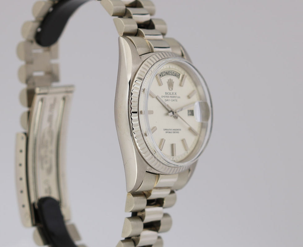 1960 Rolex White Gold Day-Date Wrist Watch Ref. 1803