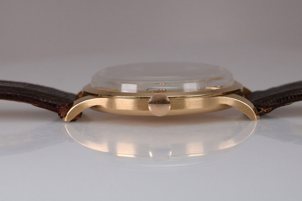 Crown Side Of 1950's Omega Rose Gold Over-Sized Dress Watch Ref. 2609