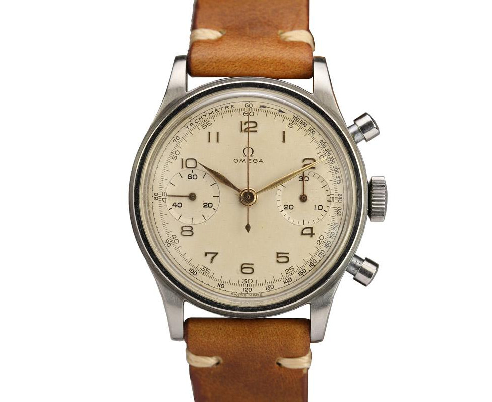 1940's Omega Cal. 33.3 Chronograph Reference 2077-1 Wrist Watch