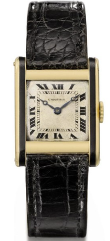 Cartier tank with enamel sides