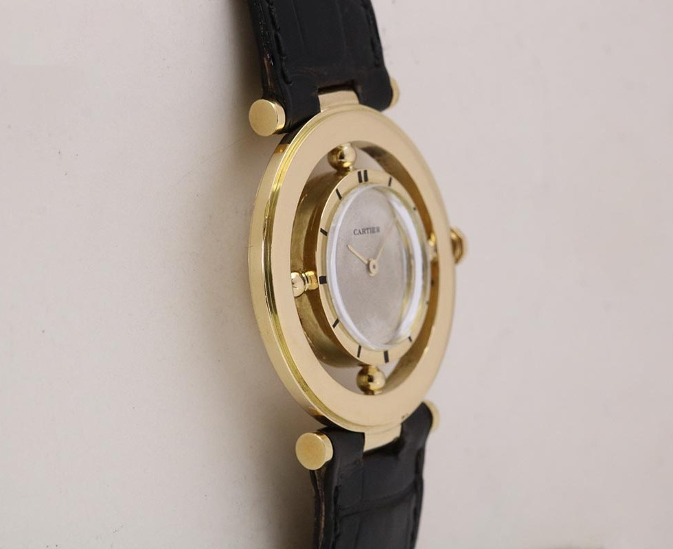 Vintage 18kt Yellow Gold Cartier watch known as “The Helm”. Side