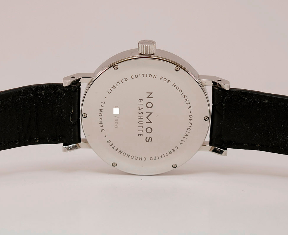 Case Back Of 2019 NOMOS Tangente Sport Limited Edition for Hodinkee Ref. 501.S6