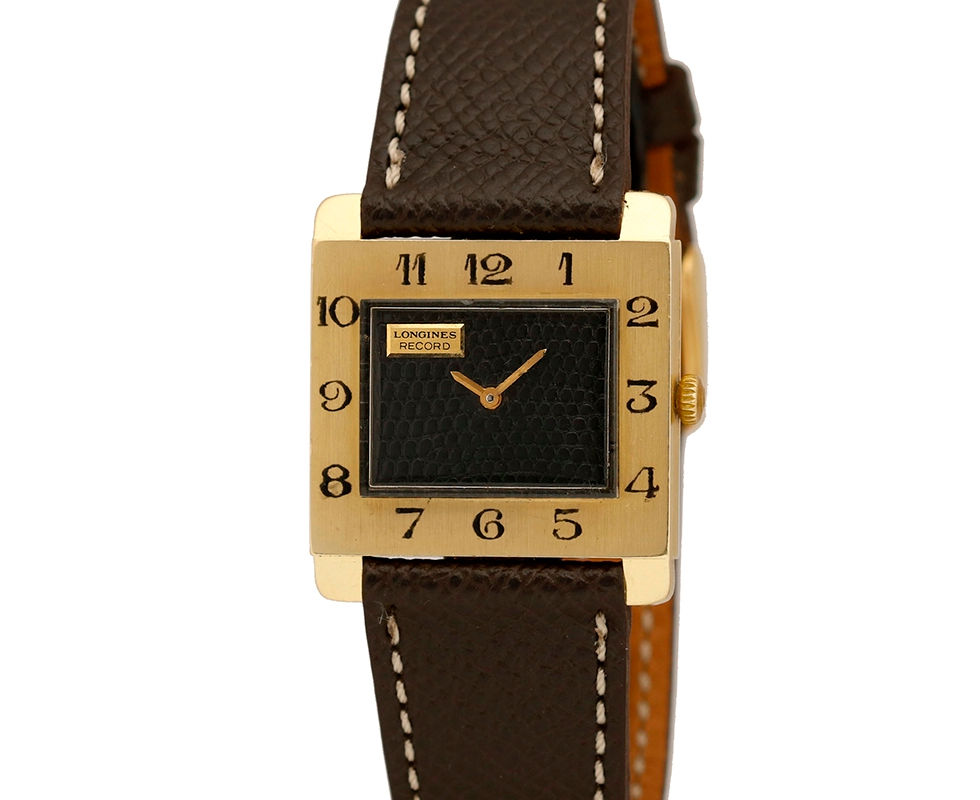 1960's Longines Record 18K Gold Rectangular Wrist Watch