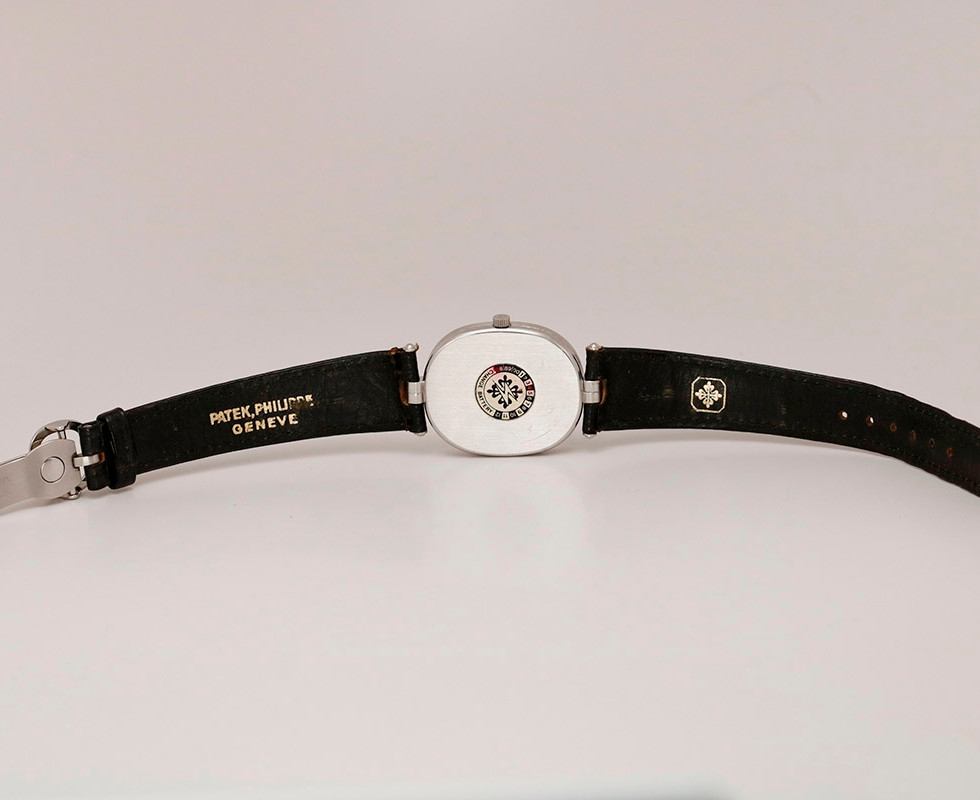 Back Of 1980's Patek Philippe Ellipse Stainless Steel Ref. 3930