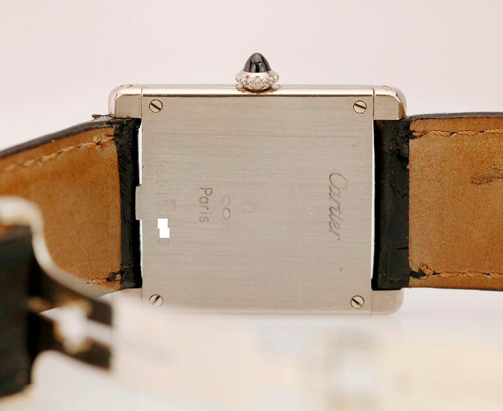 Cartier White Gold Tank Case Back