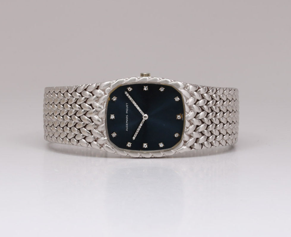 1970's Audemars Piguet 18k White Gold Cobra Bracelet Wrist Watch