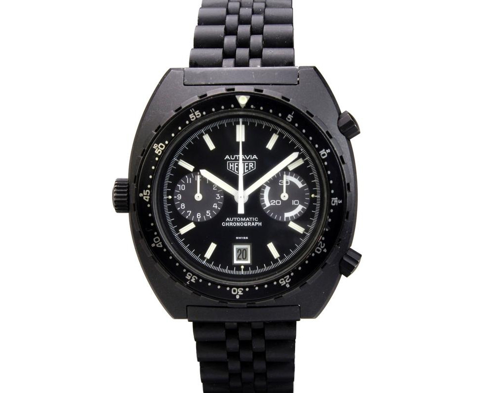 Heuer Autavia PVD Chronograph Wrist Watch Model 113.603 / 11063 V