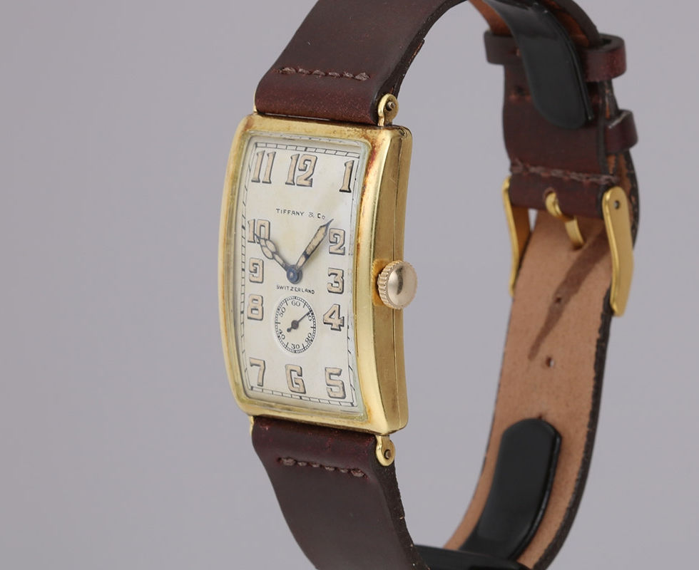 1920's Patek Philippe Gold Tank Curvex Retailed By Tiffany & Co.
