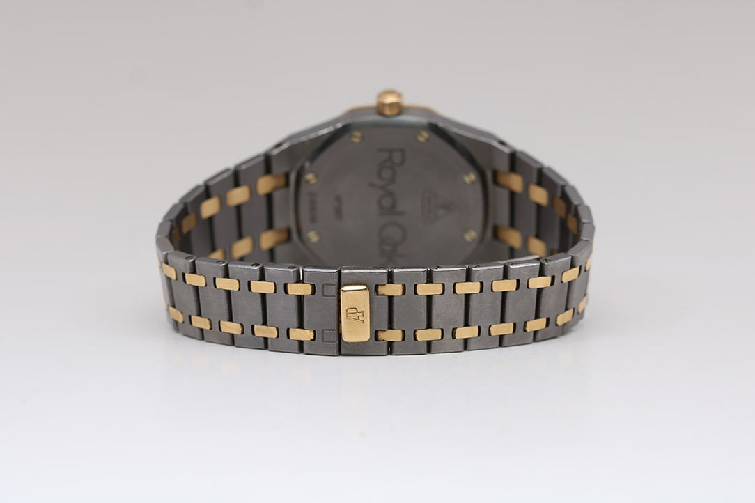 Back Of Bracelet On 1990's Audemars Piguet Royal Oak Tantalum & Rose Gold Wrist Watch Ref. 14790TR