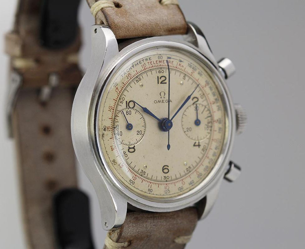 1950's Stainless Steel Omega Chronograph Ref. 2077-3