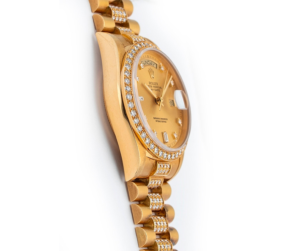 1988 Rolex Gold & Factory Diamond Day-Date Ref. 18048