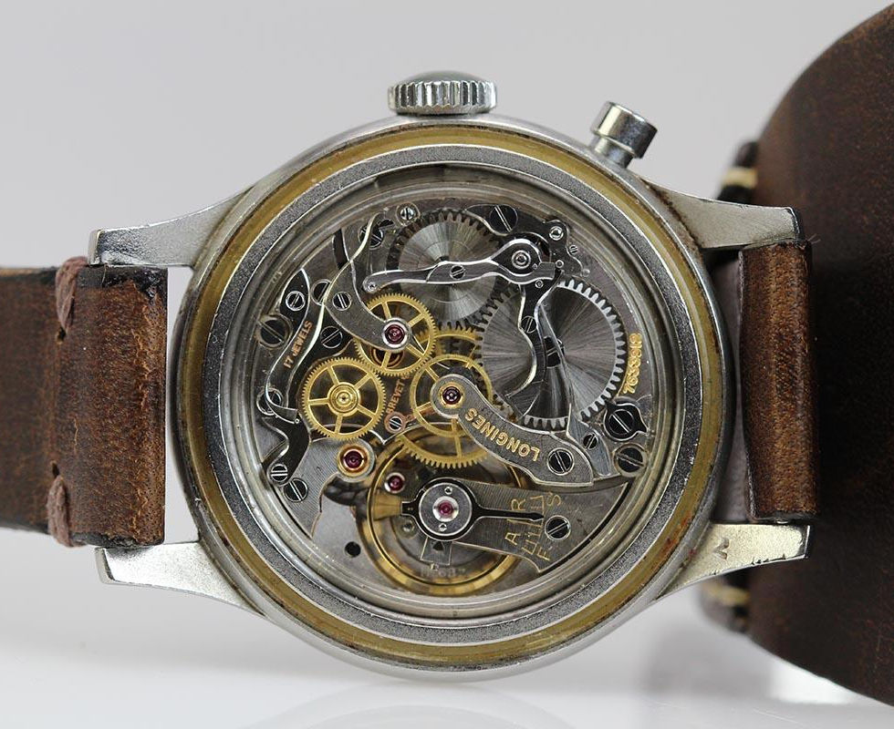 Caliber 12.68Z Movement in 1948 Vintage Longines Single Button Chronograph Ref. 32787