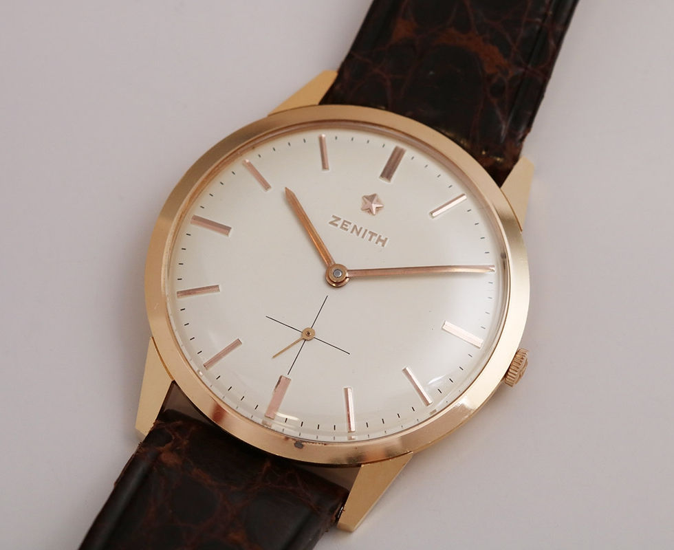 1960's Zenith Pink Gold Dress Watch