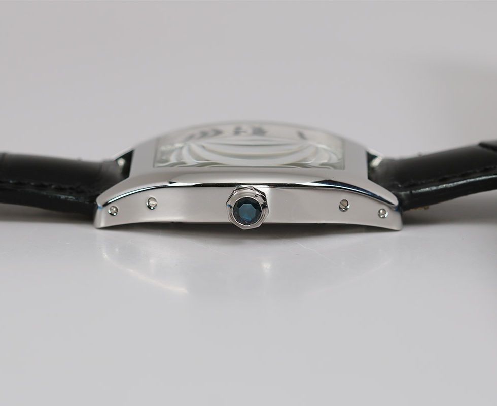 Crown Side Of 2003 Cartier Paris Tortue Platinum Collection Privée Limited Edition #1 Ref. 2518F