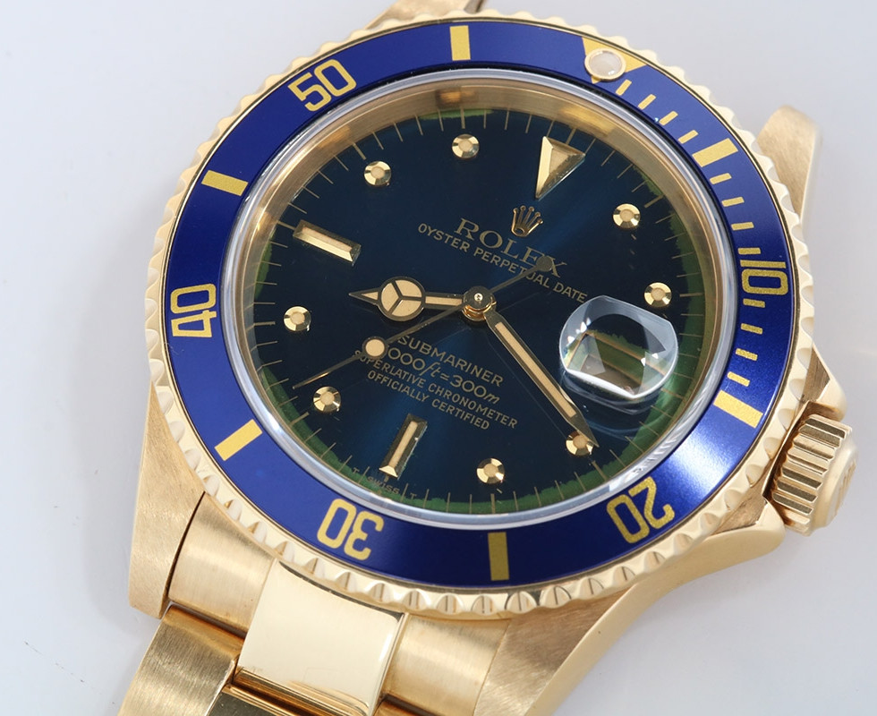 1980 Rolex 18K Yellow Gold Submariner Date with Tropical Dial Ref. 16808