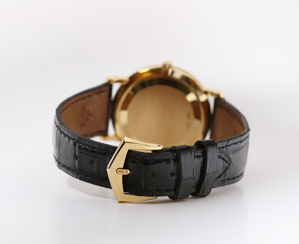 Back Of 2002 Patek Philippe Calatrava 18K Yellow Gold Ref. 3919J With Double Signed Tiffany & Co. Dial