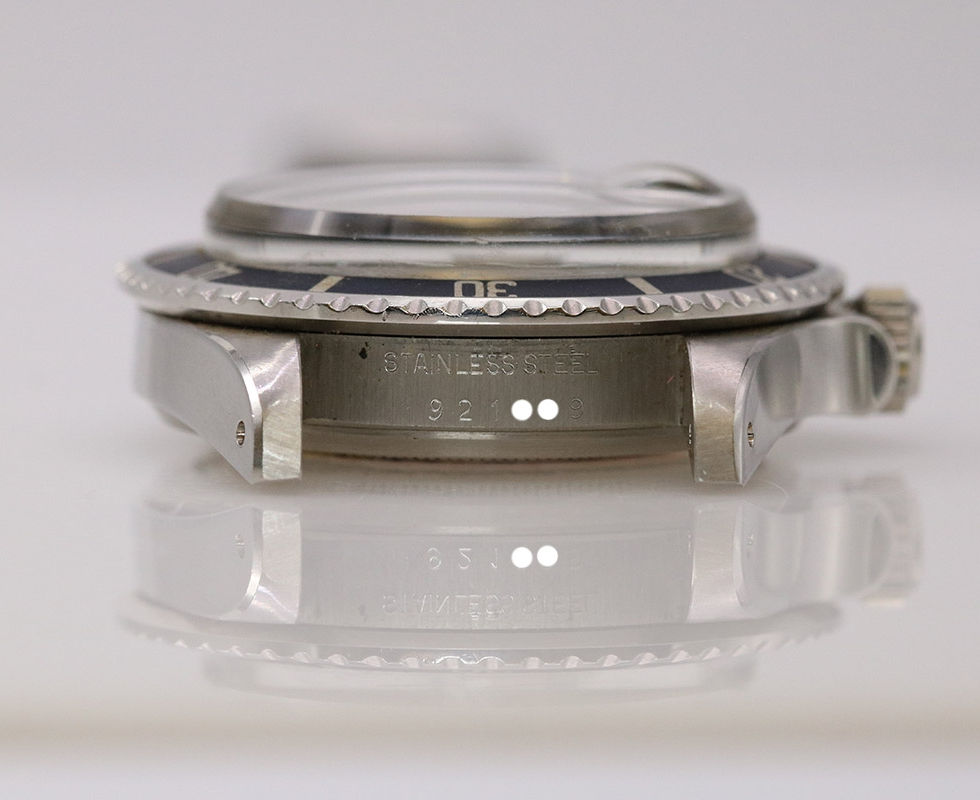 Between Lugs Of 1979 Tudor Submariner Blue Snowflake Ref 94110 NOS Vintage Wrist Watch