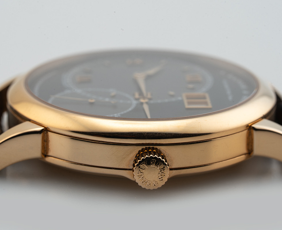 Crown Side Of 2000's A. Lange & Sohne Grande Lange 1 Rose Gold Wristwatch Ref. 115.031