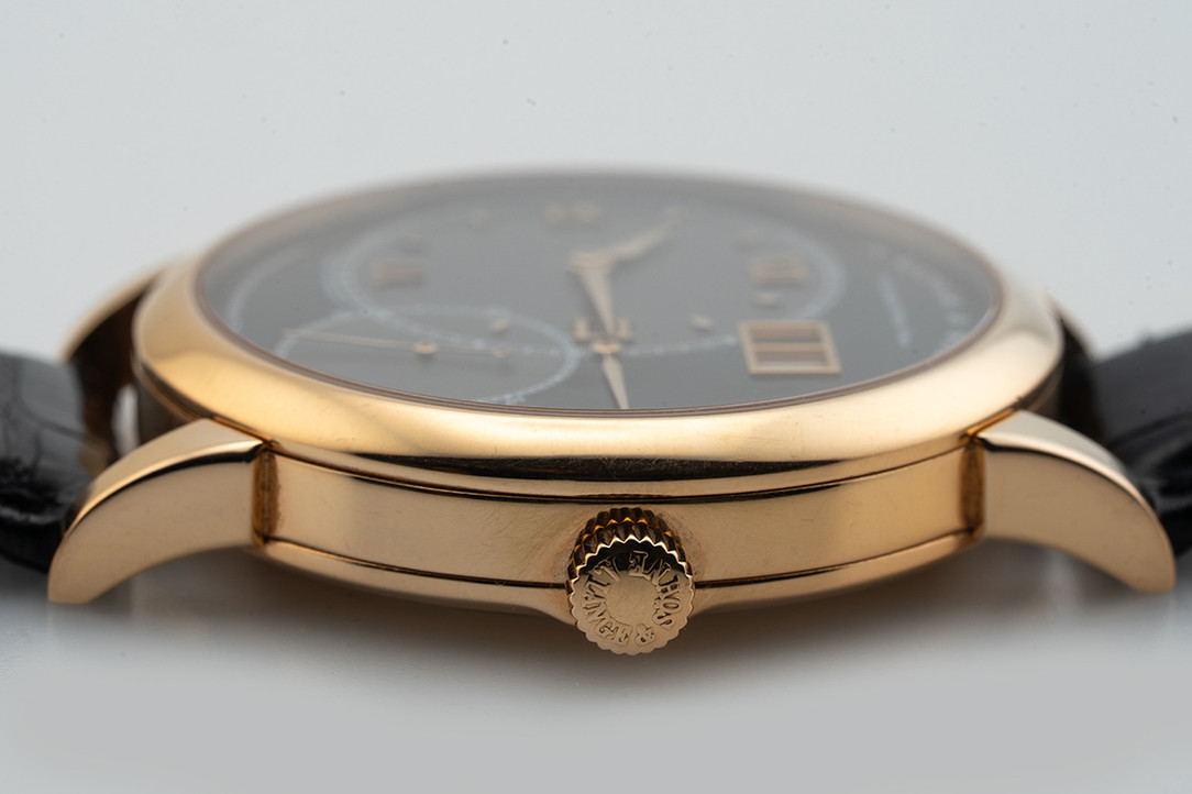 Crown Side Of 2000's A. Lange & Sohne Grande Lange 1 Rose Gold Wristwatch Ref. 115.031
