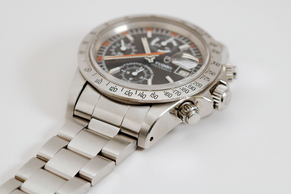 Tudor 94300, Black Exotic Dial. Photo: Matthew Bain. · Photo: Matthew Bain · © Matthew Bain · Source: https://www.matthewbaininc.com/product-page/tudor-big-block-exotic-black-monte-carlo-dial