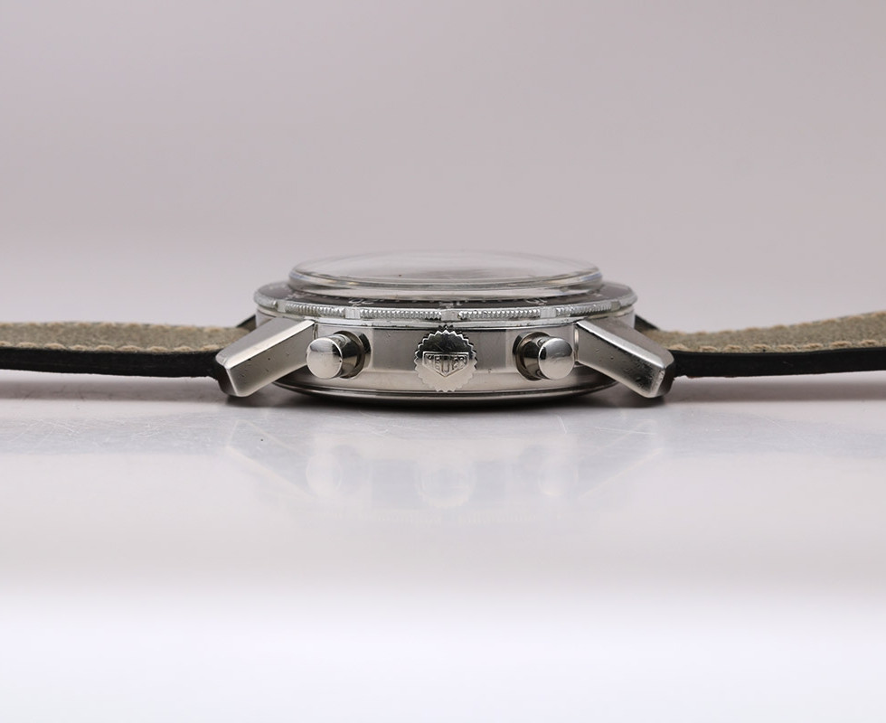 Crown Side Of 1968 Heuer Autavia Ref. 2446C Mark I