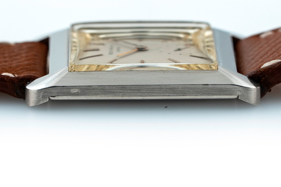 Side Of 1955 Very Rare Patek Philippe Rectangular Platinum Dress Watch Ref. 2488